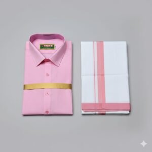 Premium Quality Fabric Half Sleeve Regular Casual Colour Shirt With Matching Dhoties