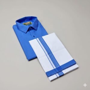 Premium Quality Fabric Half Sleeve Regular Casual Colour Shirt With Matching Dhoties
