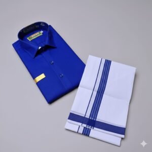 Premium Quality Fabric Half Sleeve Regular Casual Colour Shirt With Matching Dhoties